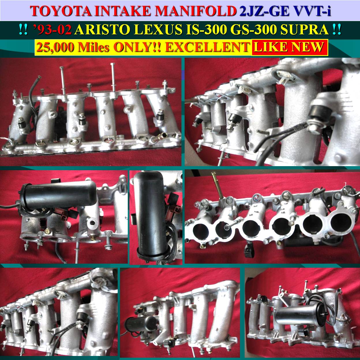 2JZGE LOWER INTAKE MANIFOLD +VACUUM SUPRA SC/GS/IS300 TOYOTA / LEXUS